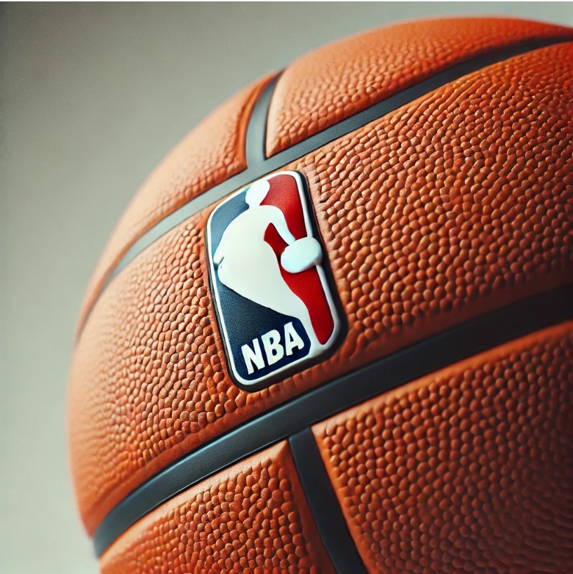 농구공에 nba 로고 확대