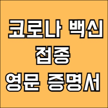 코로나 백신 접종 영문 증명서 발급