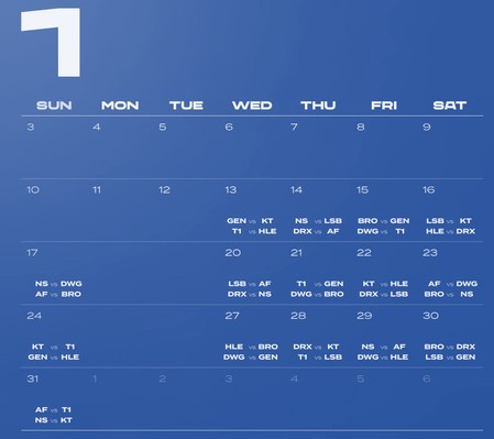 2021 LCK 스프링 각 팀 로스터