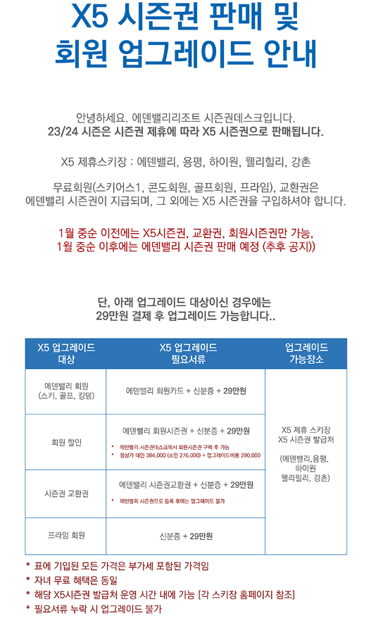 에덴밸리 리조트 시즌권