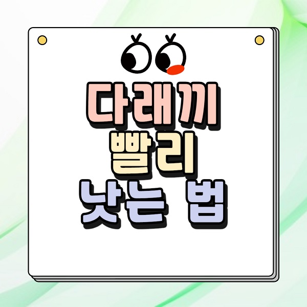 다래끼 빨리 낫는 법