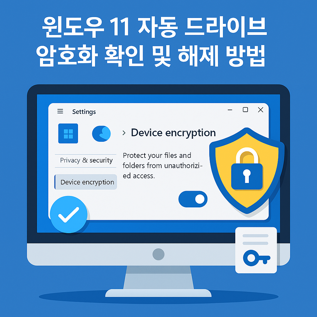 윈도우 11 자동 드라이브 암호화 관련 사진