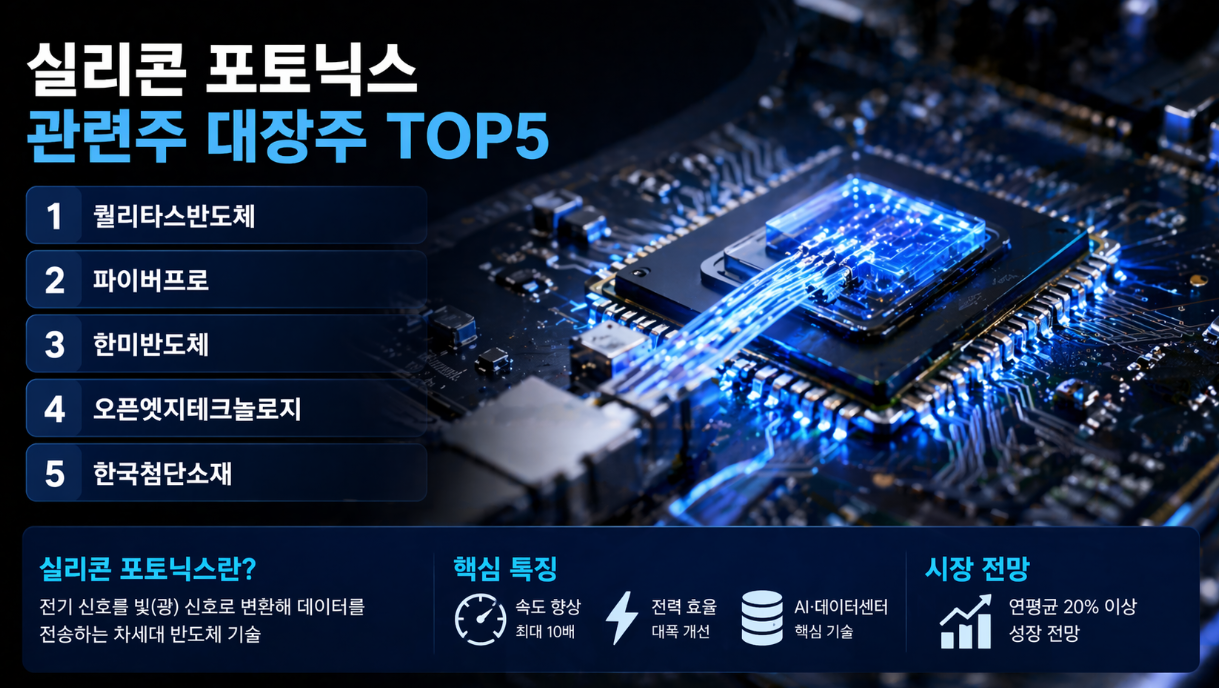 실리콘 포토닉스 관련 대장주 TOP5, 이것만 보면 끝