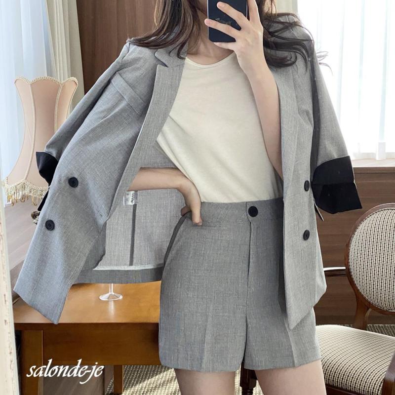 여성여름정장 반바지 여자셋업 여자정장 세트