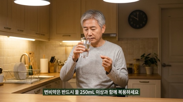 변비약 올바른 복용 시간 물과 함께 복용 방법 안내