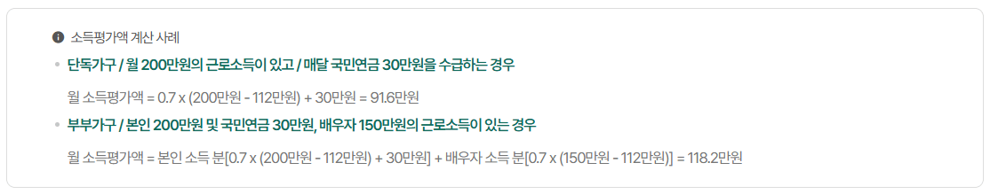 기초연금 소득평가액 계산