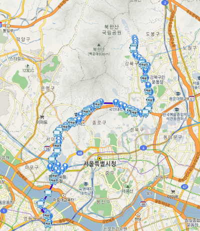 163번버스 노선도