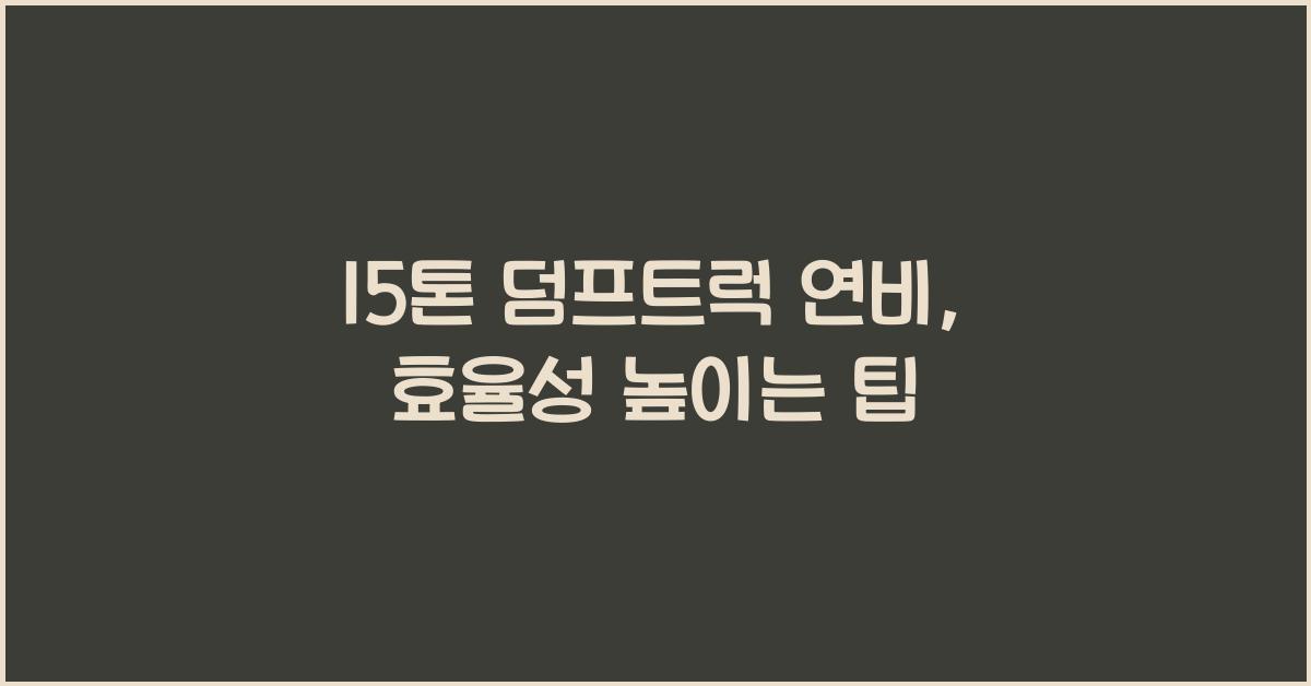 15톤 덤프트럭 연비
