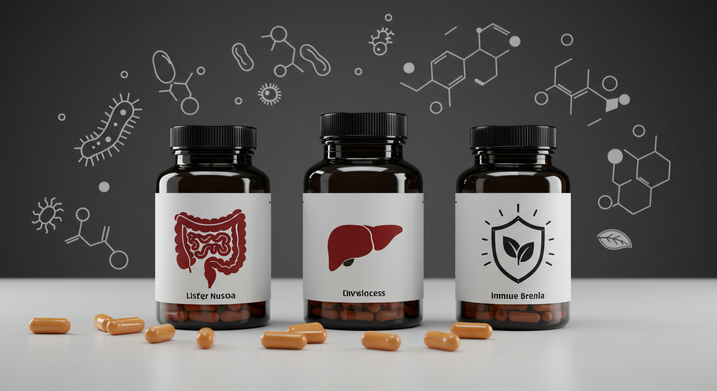 "건강식품: 장·간·면역 기능까지 함께 고려"에 대한 이미지입니다.