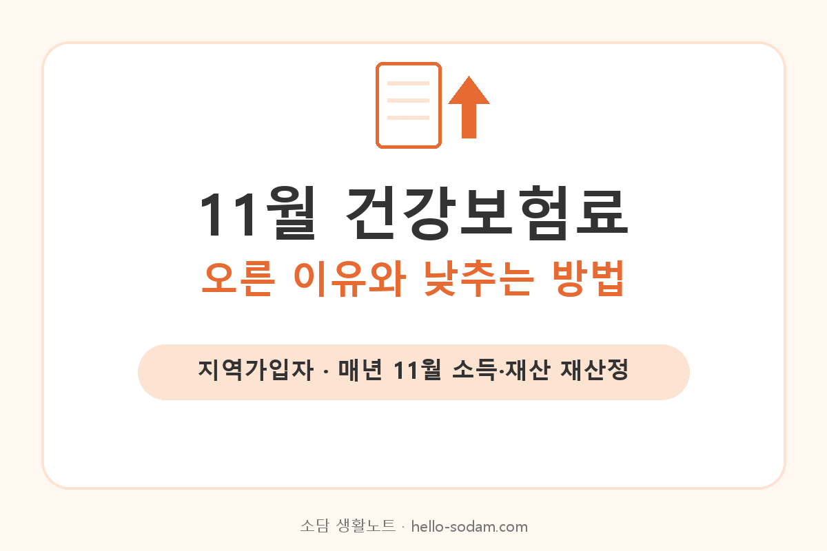 11월 건강보험료 오른 이유와 조정 신청 방법 대표 이미지