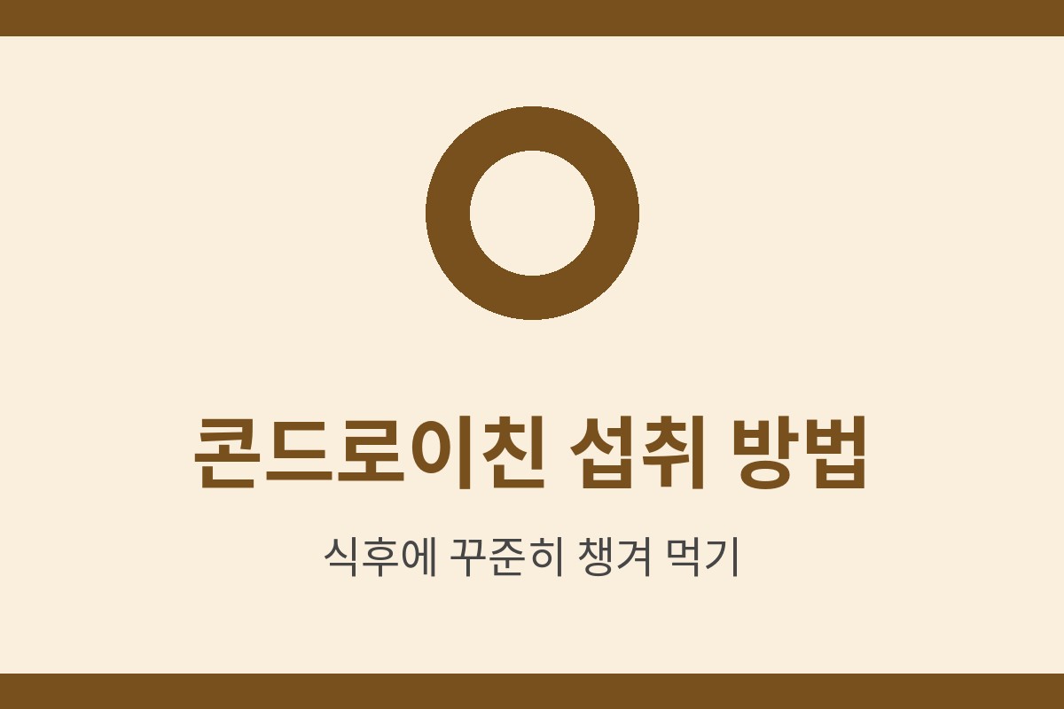콘드로이친 1200mg 섭취방법