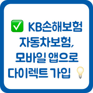 KB손해보험 자동차보험, 모바일 앱으로 다이렉트 가입하기