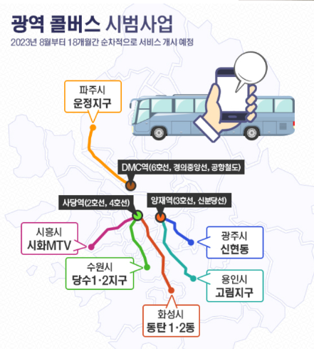 광역 콜버스 운행지역 사전예약 이용방법 