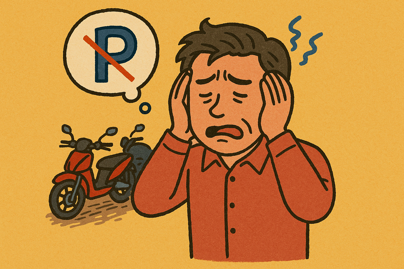 오토바이 주차 규정 및 안전한 주차 방법, 주차 현황 관련 사진