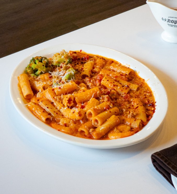 한남동 정통 스테이크 맛집 NOPS 한남점의 쉬림프 로제 리가토니