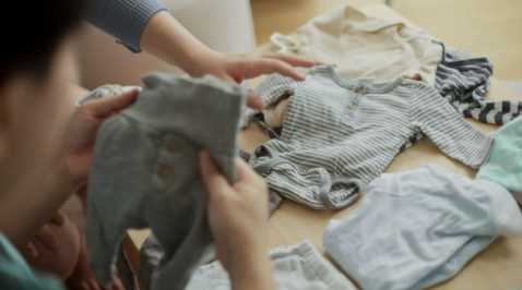 다양한 사이즈의 아기옷 이미지