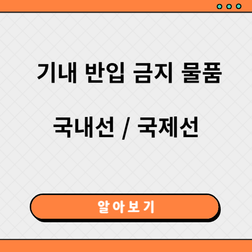 기내반입 금지 물품