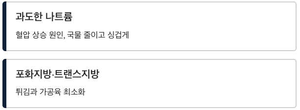 심장에 피해야 할 과도한 나트륨