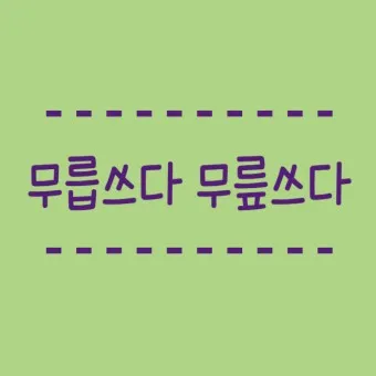 무릅쓰다 무릎쓰다 맞춤법 맞는 표현_10