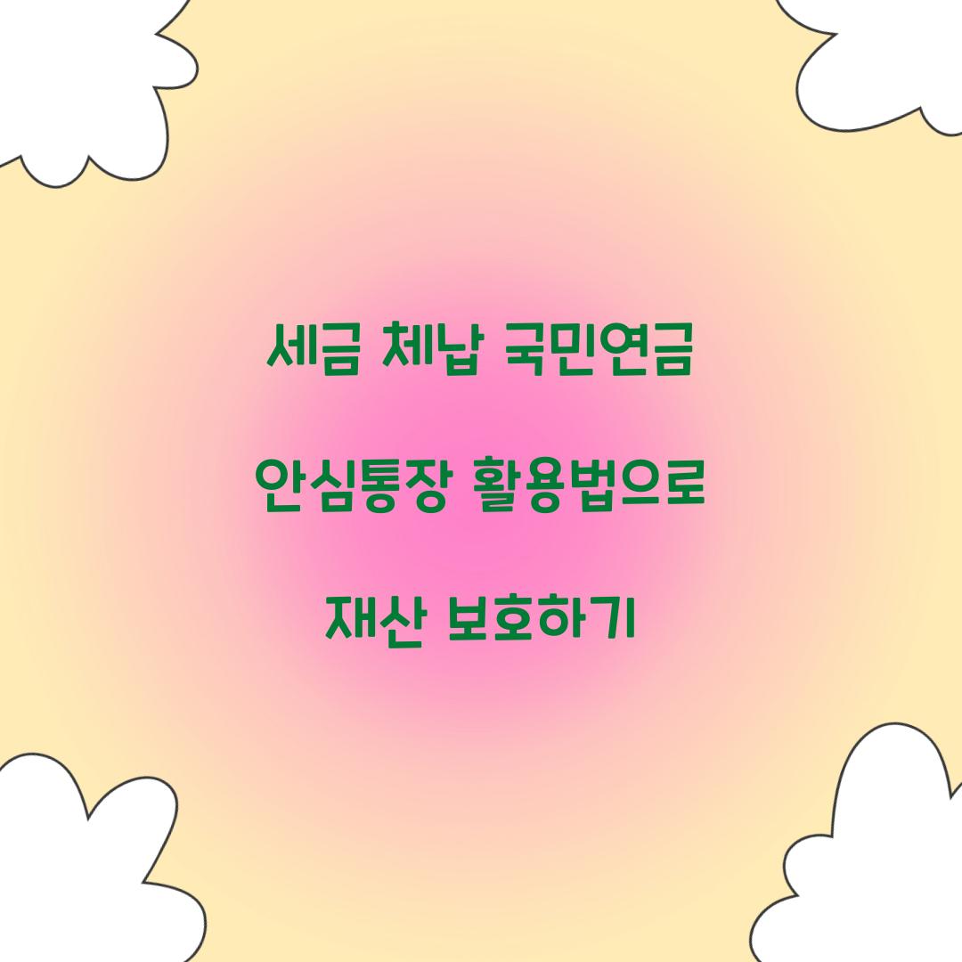 세금 체납 국민연금 안심통장