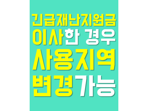 긴급재난지원금 이사