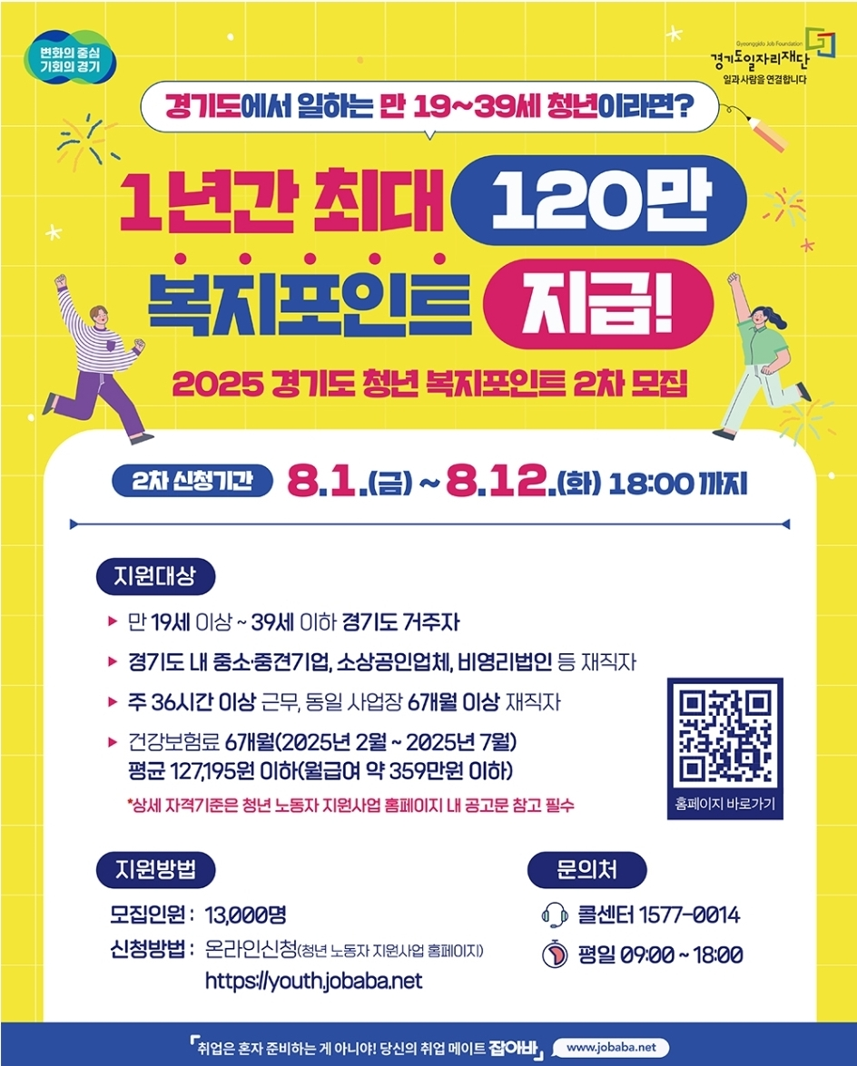2025 경기도 청년 복지포인트 2차 모집