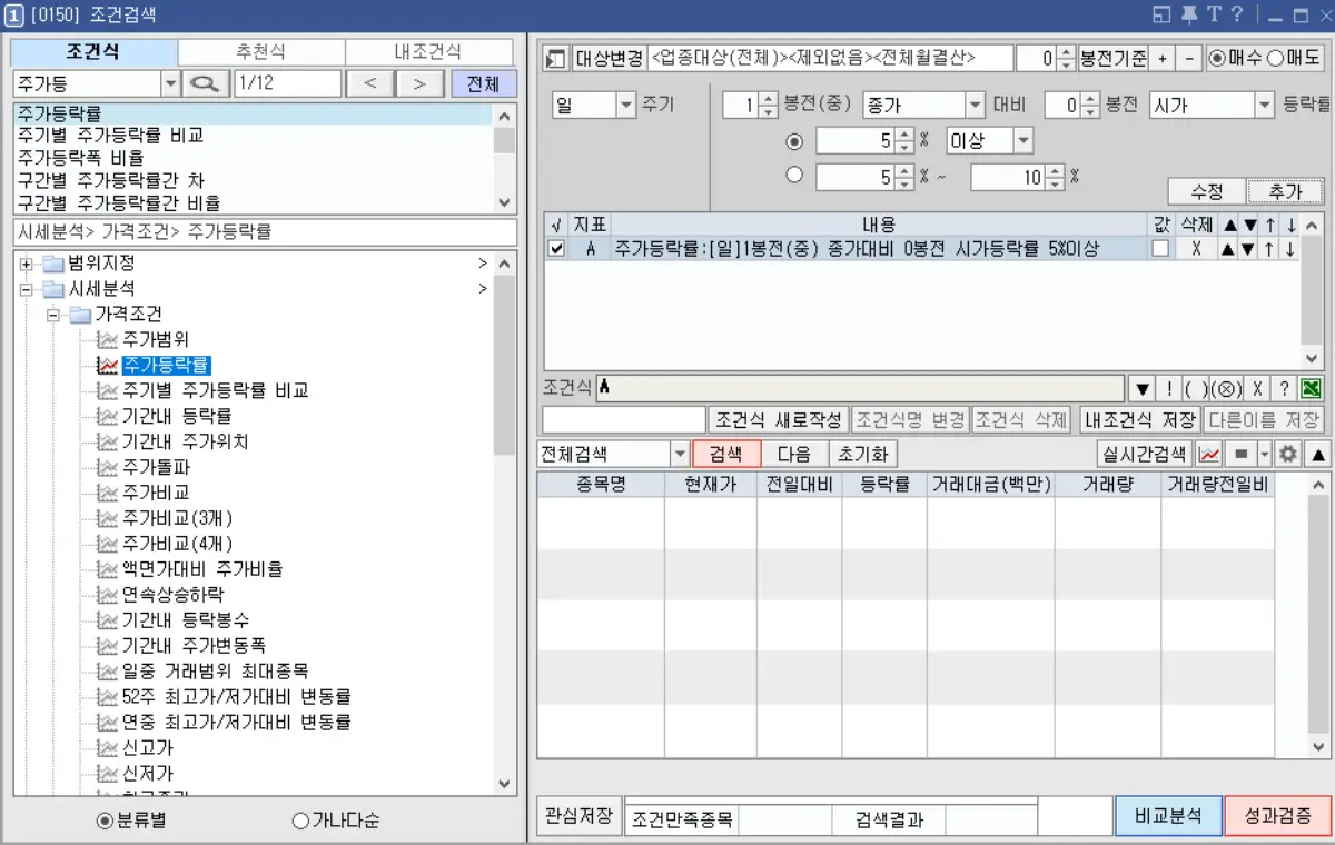 조건검색기 설정 (1)