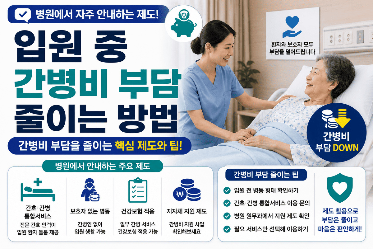 입원 중 간병비 부담 줄이는 방법