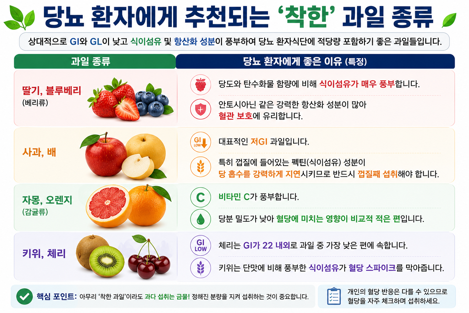 당뇨 환자에게 추천하는 과일 종류