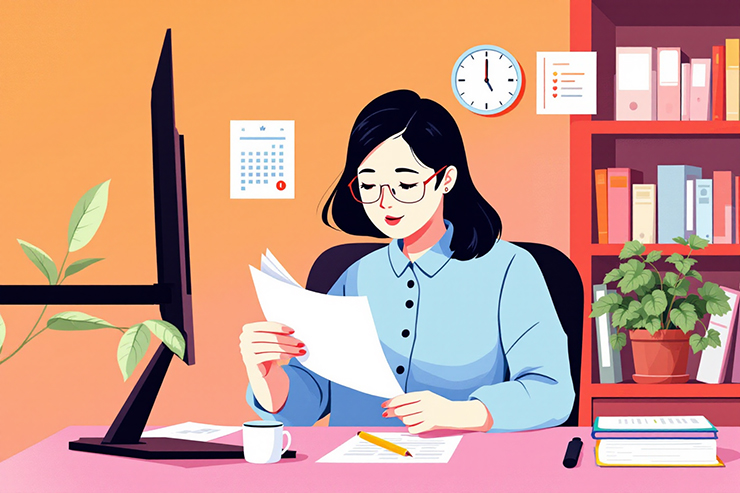 퇴직연금 신청 대상 여부를 확인하는 모습