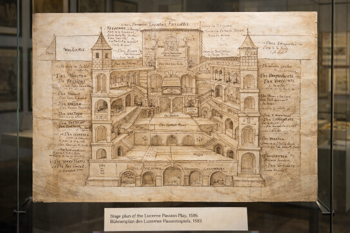 루체른 수난극 무대 평면도와 역사적 기록물