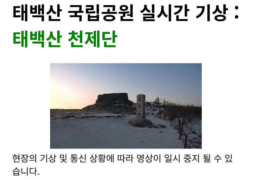 강원도 태백산 CCTV