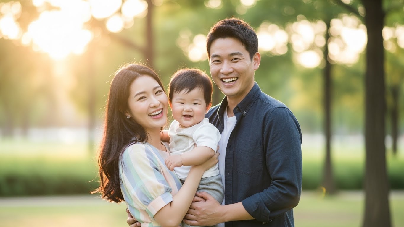 아이와 부모 가족 이미지