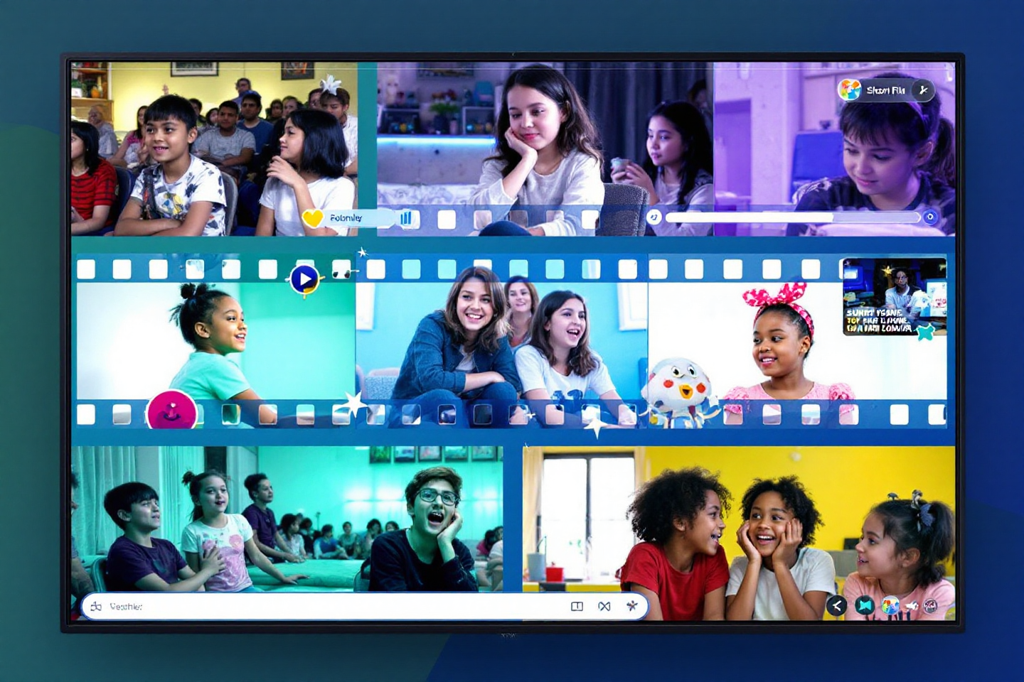 필림 형식의 영상 캡쳐 이미지가 연속적으로 보이는 이미지