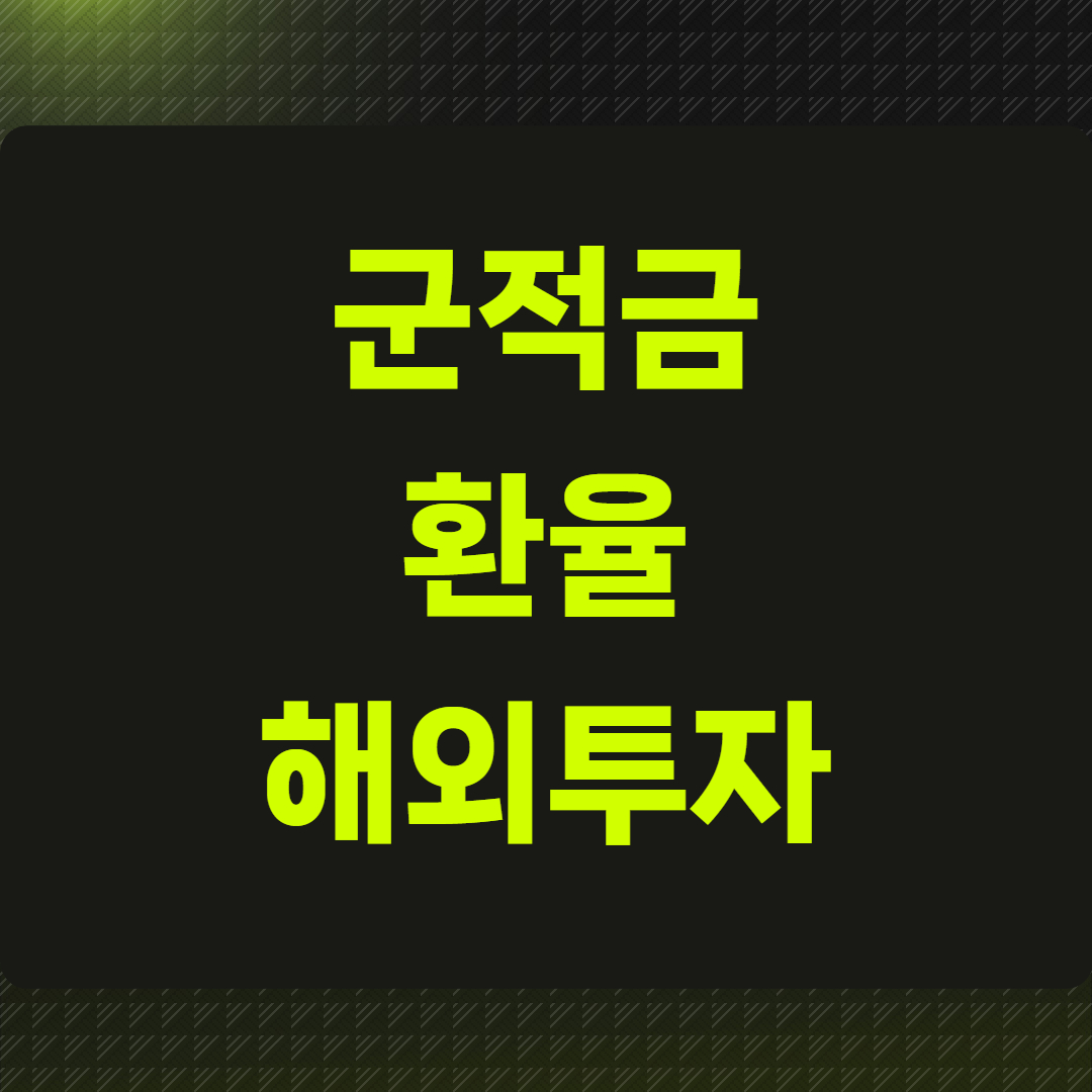 군적금&middot;환율&middot;해외투자