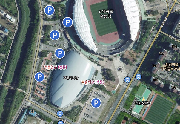 고양종합운동장 시야 수용인원 좌석수 플로어 2층 3층 공연 시야 주차 정보4