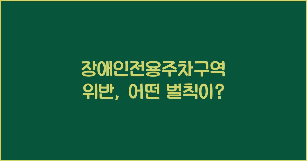 장애인전용주차구역 위반