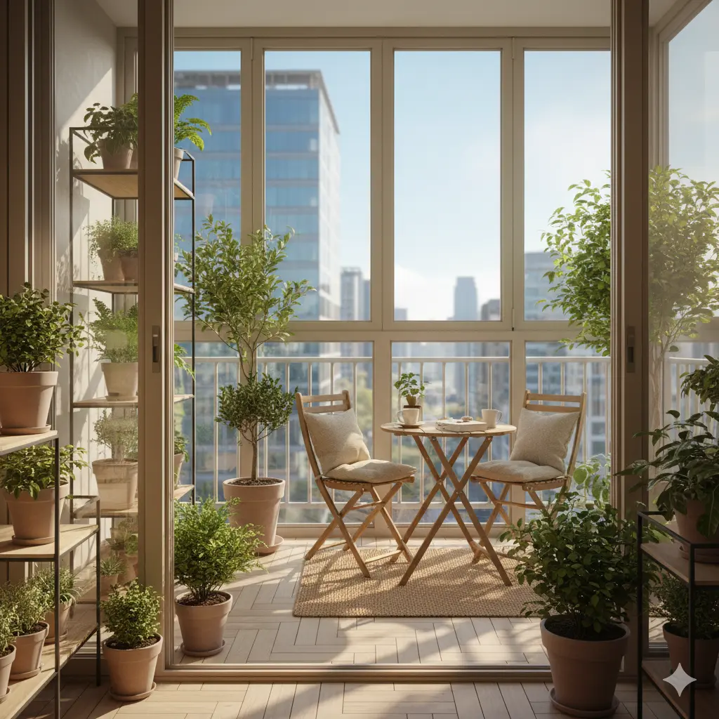 홈가드닝 &amp; 홈카페: 작은 테이블과 의자, 그리고 식물 몇 개만으로도 완벽한 휴식 공간이 탄생