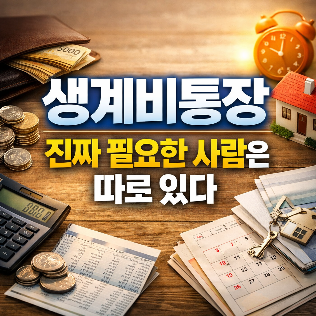 생계비통장, 진짜 필요한 사람은 따로 있다|2026년 달라진 기준으로 본 선택