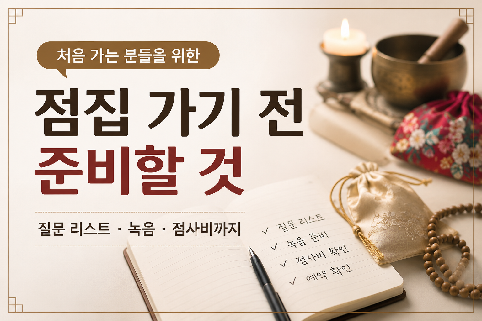 점집 처음 갈 때 알아두면 좋은 점사 준비사항 정리 이미지
