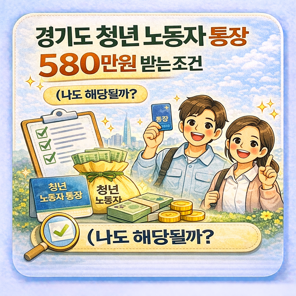 경기도 청년 노동자 통장 580만원 받는 조건 (나도 해당될까?)