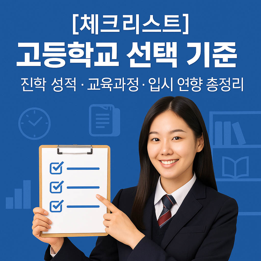 [체크리스트] 고등학교 선택 기준 ｜ 진학 성적·교육과정·입시 영향 완전정리