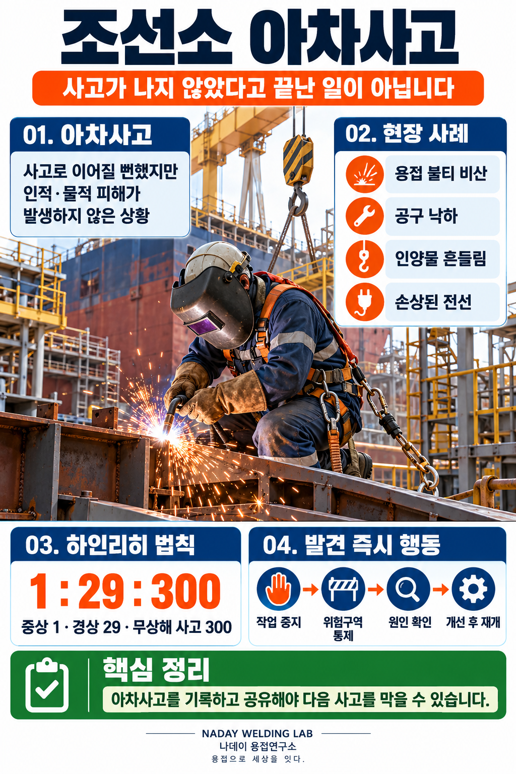 조선소 아차사고, 사고가 나지 않았다고 끝난 일이 아닙니다