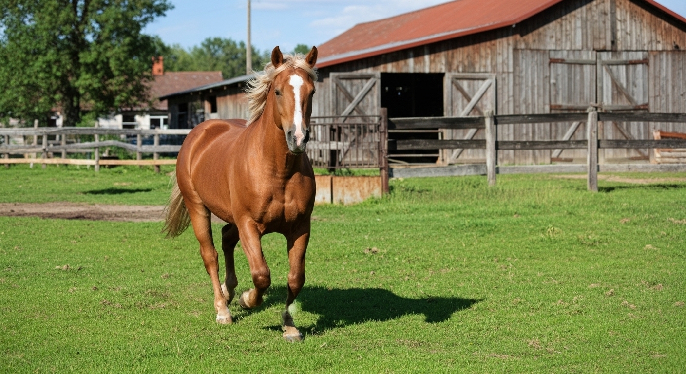 말 들판 마구간