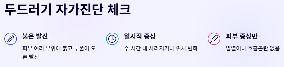 두드러기 자가진단 체크 
