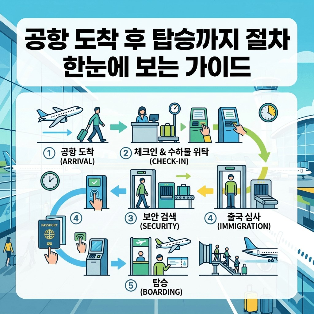 공항 도착 후 탑승까지 절차