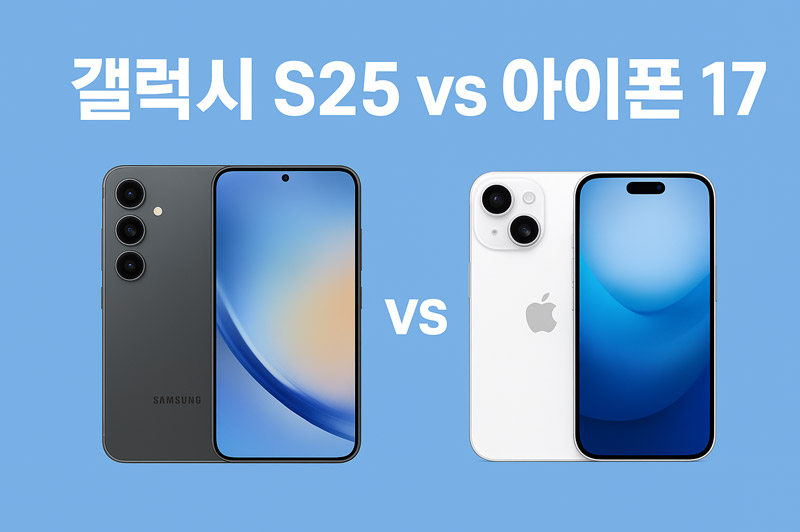 갤럭시 S25 vs 아이폰 17 비교 – 카메라·성능·스펙 차이 완벽 정리