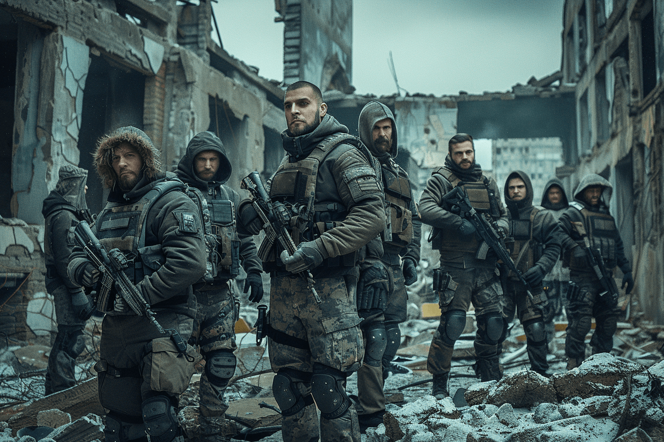 무장하고-전쟁터에-서-있는-군인들