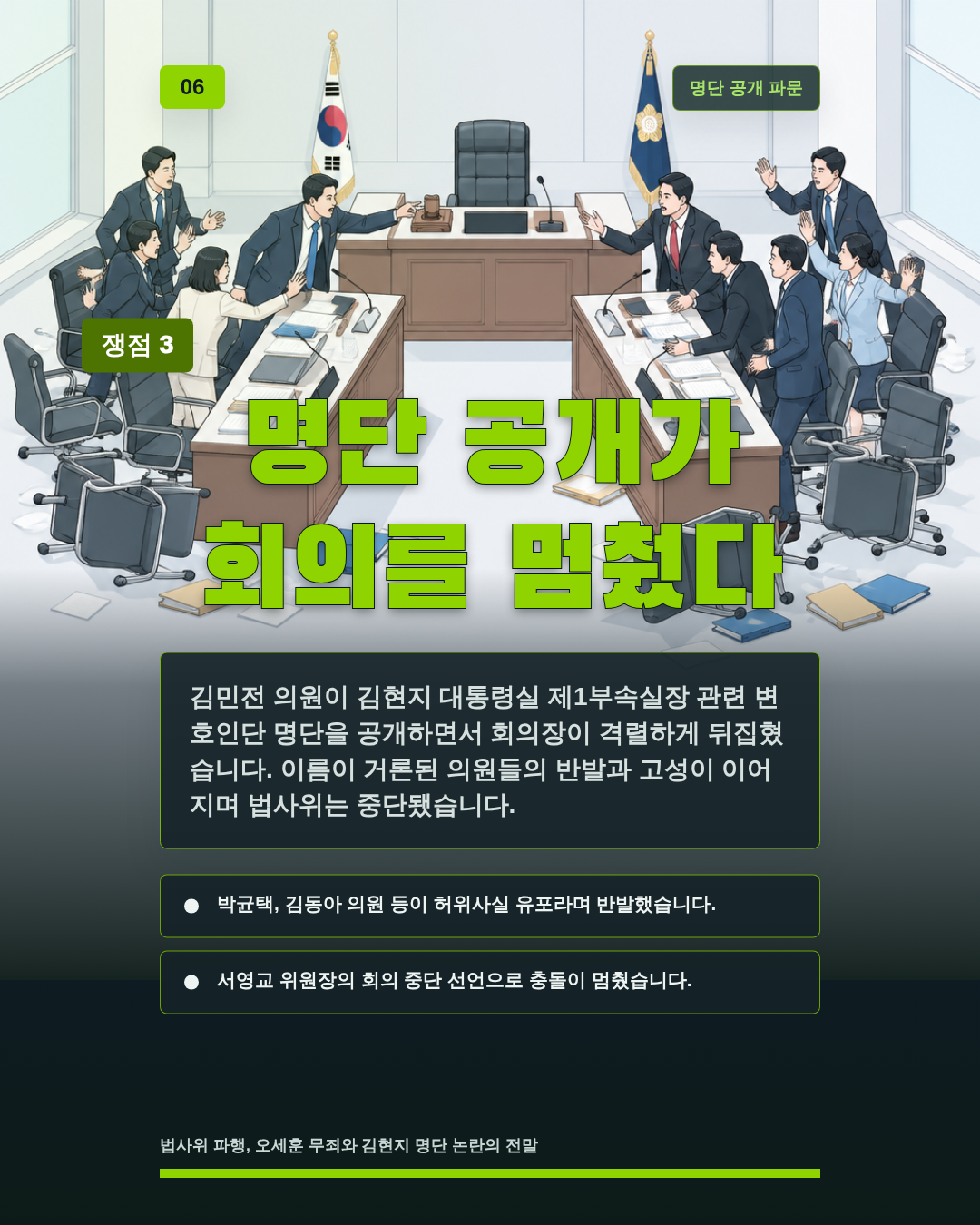 명단 공개가 회의를 멈췄다