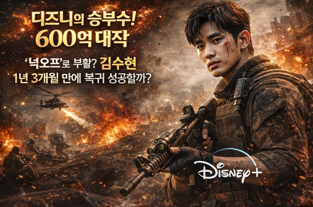 김수현 1년 3개월 만의 복귀작 넉오프, 디즈니 600억 승부수 통할까?